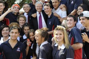 Rudd rolls into town