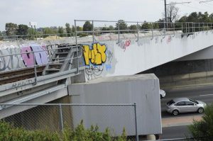 Graffiti overpass eyesore