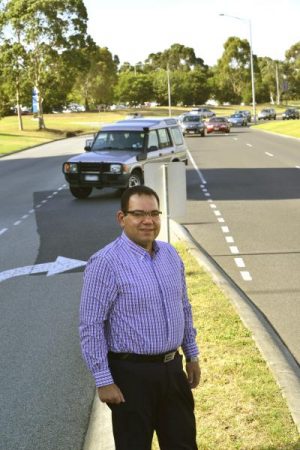 Customers crossing