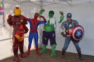 Superheroes make kids’ day