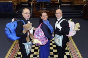 Masons comfort the kids