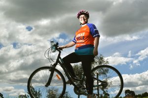 Back on her bike for charity