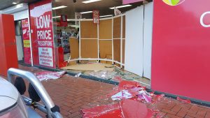 Car smash in store