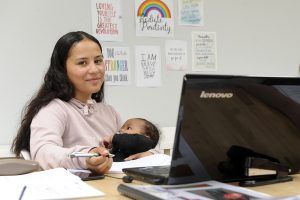 Young mothers stick at school