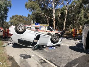Horror crash flips cars