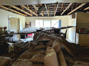 Ceilings collapse at home