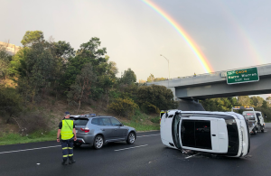 Man hospitalised after Monash rollover
