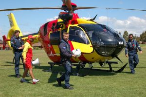 Chopper drops in for lifesaving message