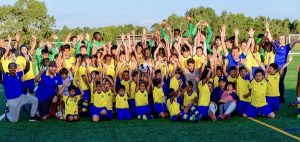 Afghan soccer students meet national star