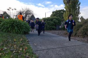 Kids step out, safely