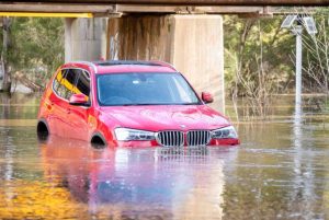 Stranded in floodwaters