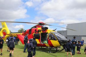 Waverley Christian College greets Westpac rescue helicopter