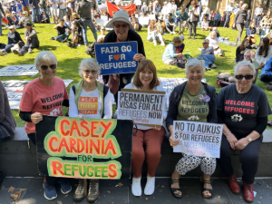 Locals rally for refugee rights