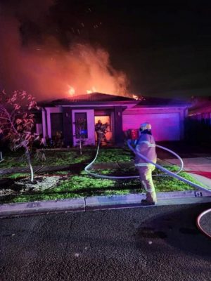 Home ablaze in Clyde North