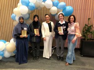 Inspiring young women celebrate with mentors