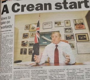 Trading words with ‘fighter’ Crean