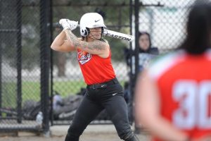 State softball action at Sweeney
