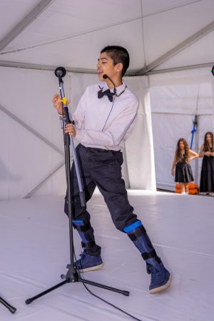 Samuel hits the stage